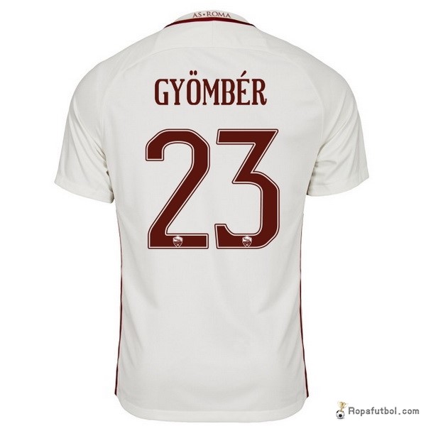 Camiseta As Roma Replica Segunda Ropa Gyomber 2016/17 Blanco